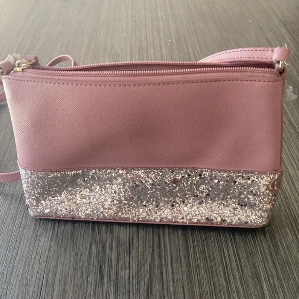Kate Spade Pink Glitter Crossbody Bag Sequin Mini Purse – Spring Summer - Picture 8 of 11